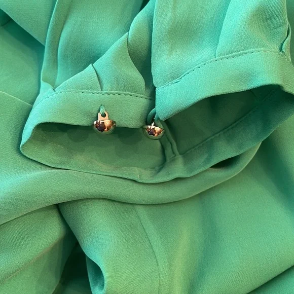 WHBM JULIP GREEN SILK BLOUSE - Picture 11 of 11
